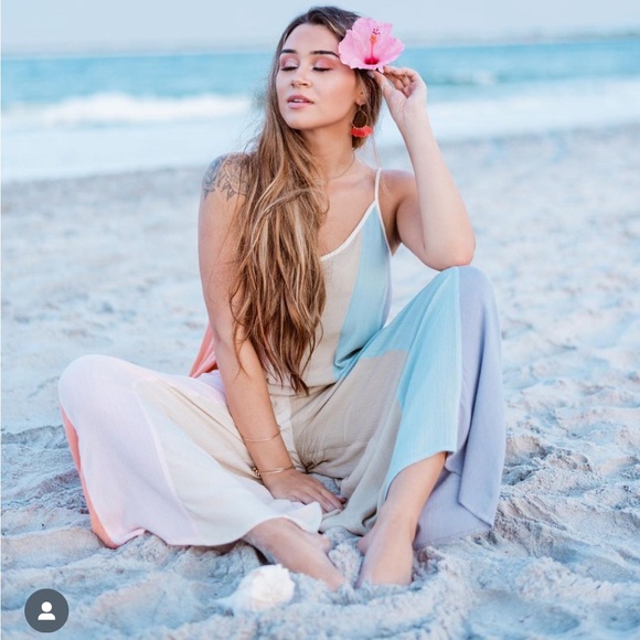 Color blocked summer spring jumpsuit - Picture 4 of 5